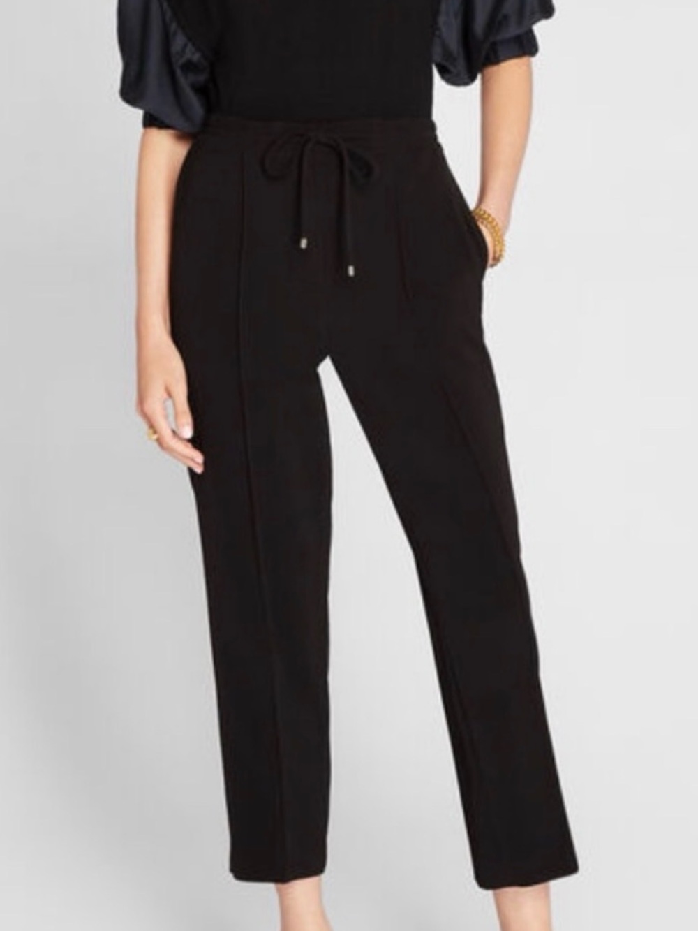 Club Monaco Black Drawstring Tailored Joggers